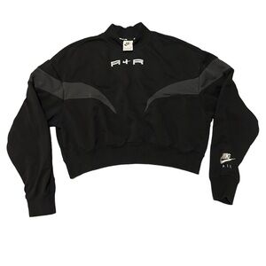 Women’s Nike Air Cropped Pullover Crewneck Sweater Black / Grey Size Small Used